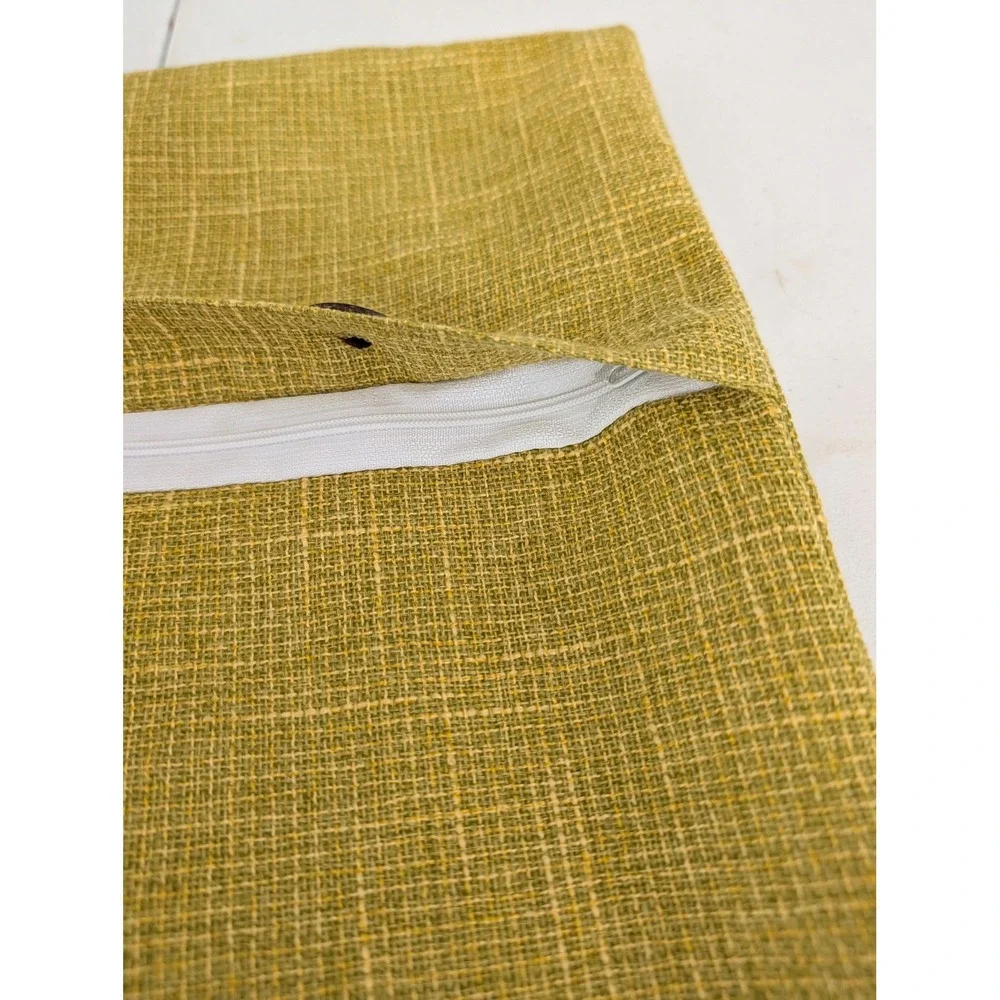 Mustard Yellow Texture 22x22 Decorative Pillow Cover Button Zipper Accent Square